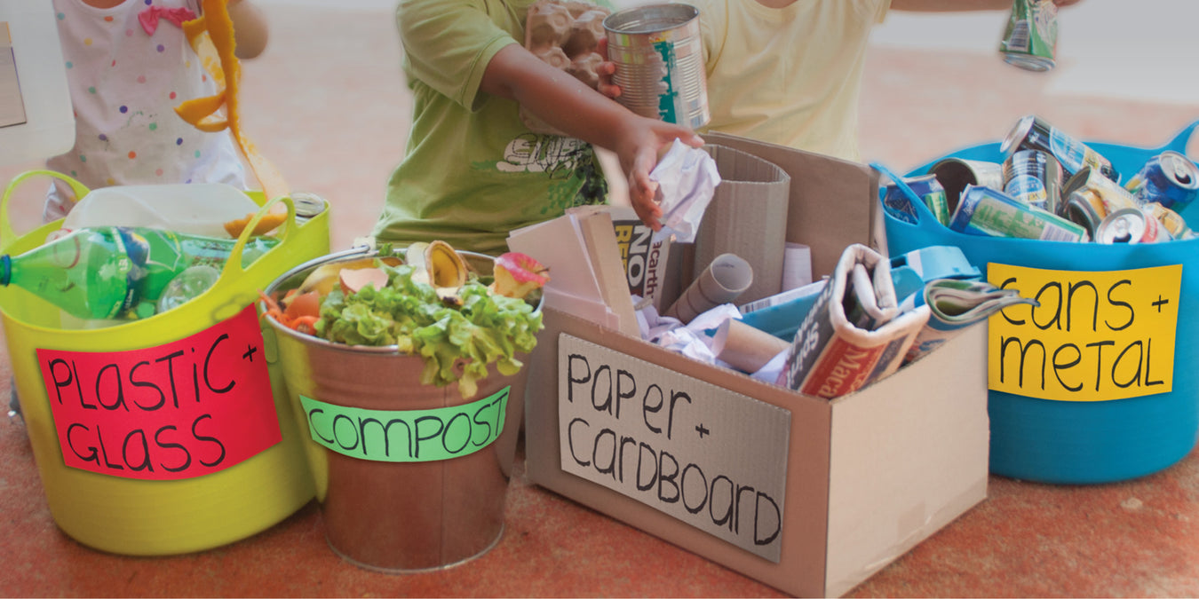 Oz Publishing sustainable living big book banner showing children recycling waste