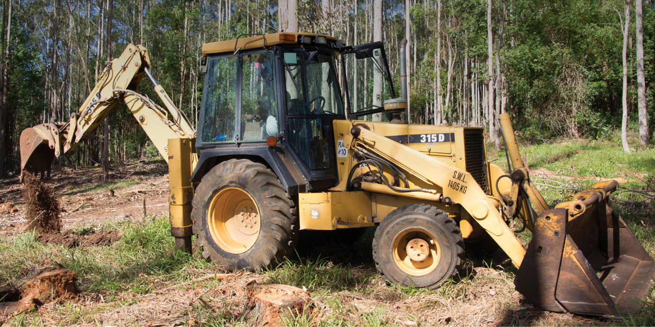 Oz Publishing emergency and construction big book banner showing a back hoe in the Australian bush