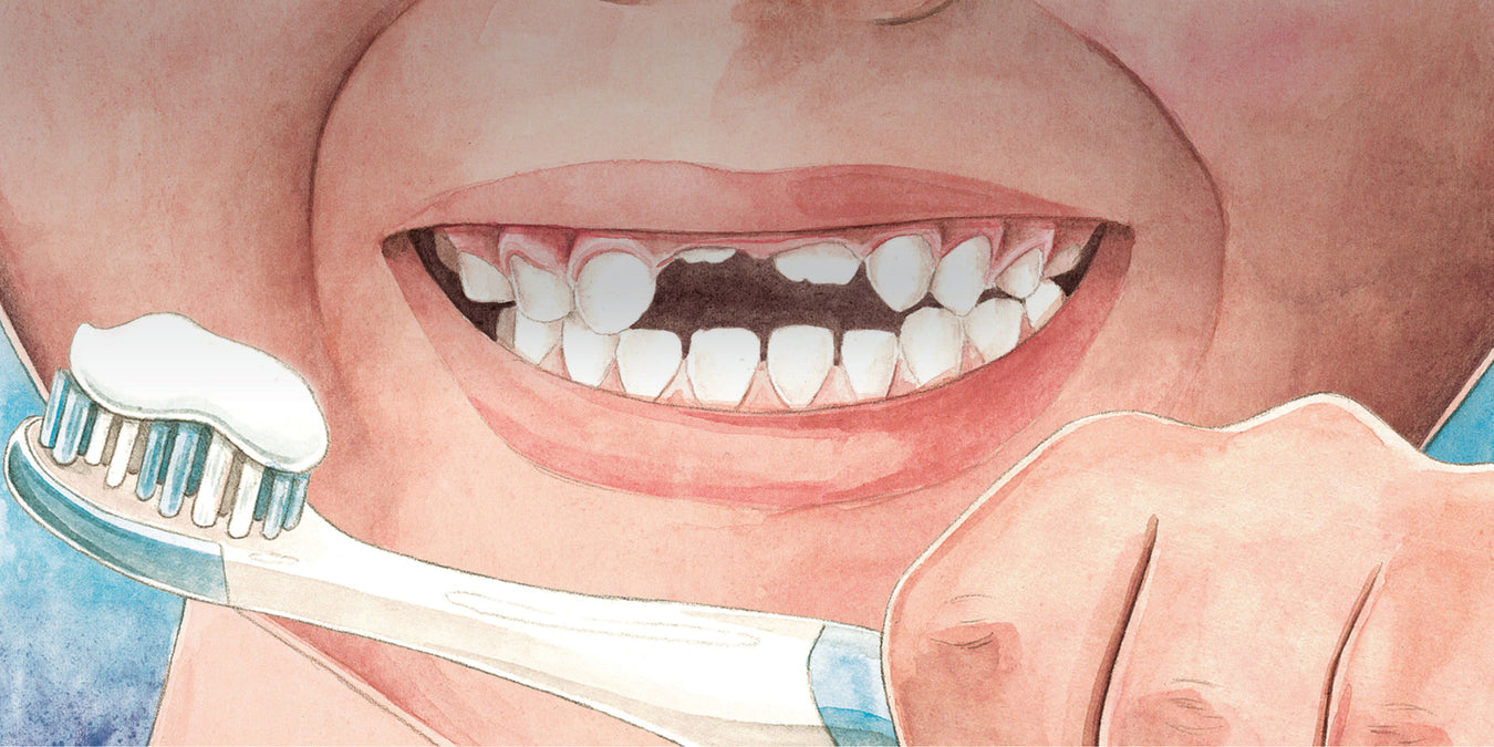 Oz Publishing health and well-being big book banner showing child brushing teeth